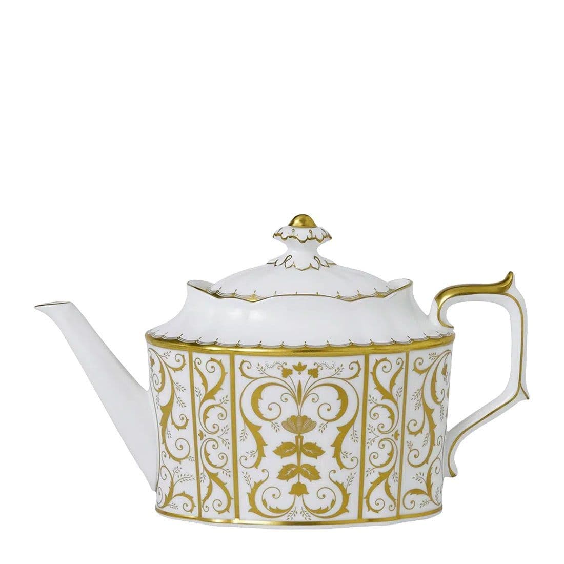 royal crown derby darley abbey white large teapot - Charterwells