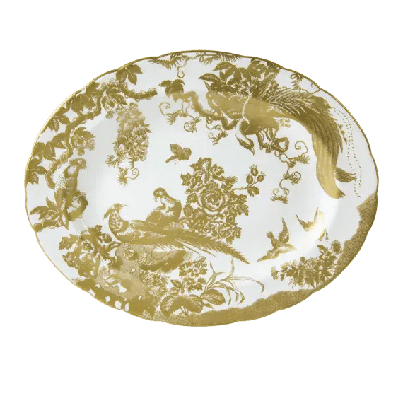 Royal Crown Derby Gold Aves 13" Serving Platter