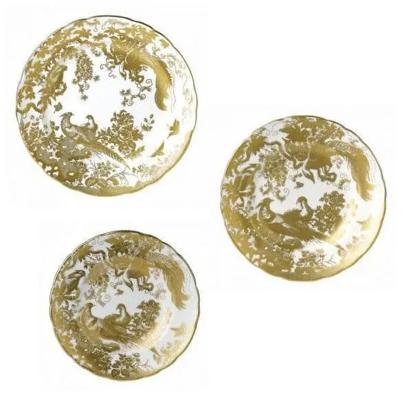 Royal Crown Derby Gold Aves 18pc Plate Set Charterwells