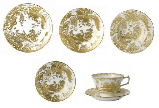 Royal Crown Derby Gold Aves 36pc Dinner Set