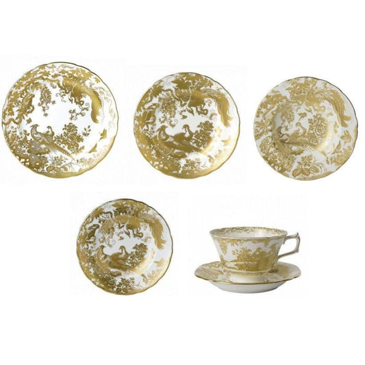 Royal Crown Derby Gold Aves 36pc Dinner Set