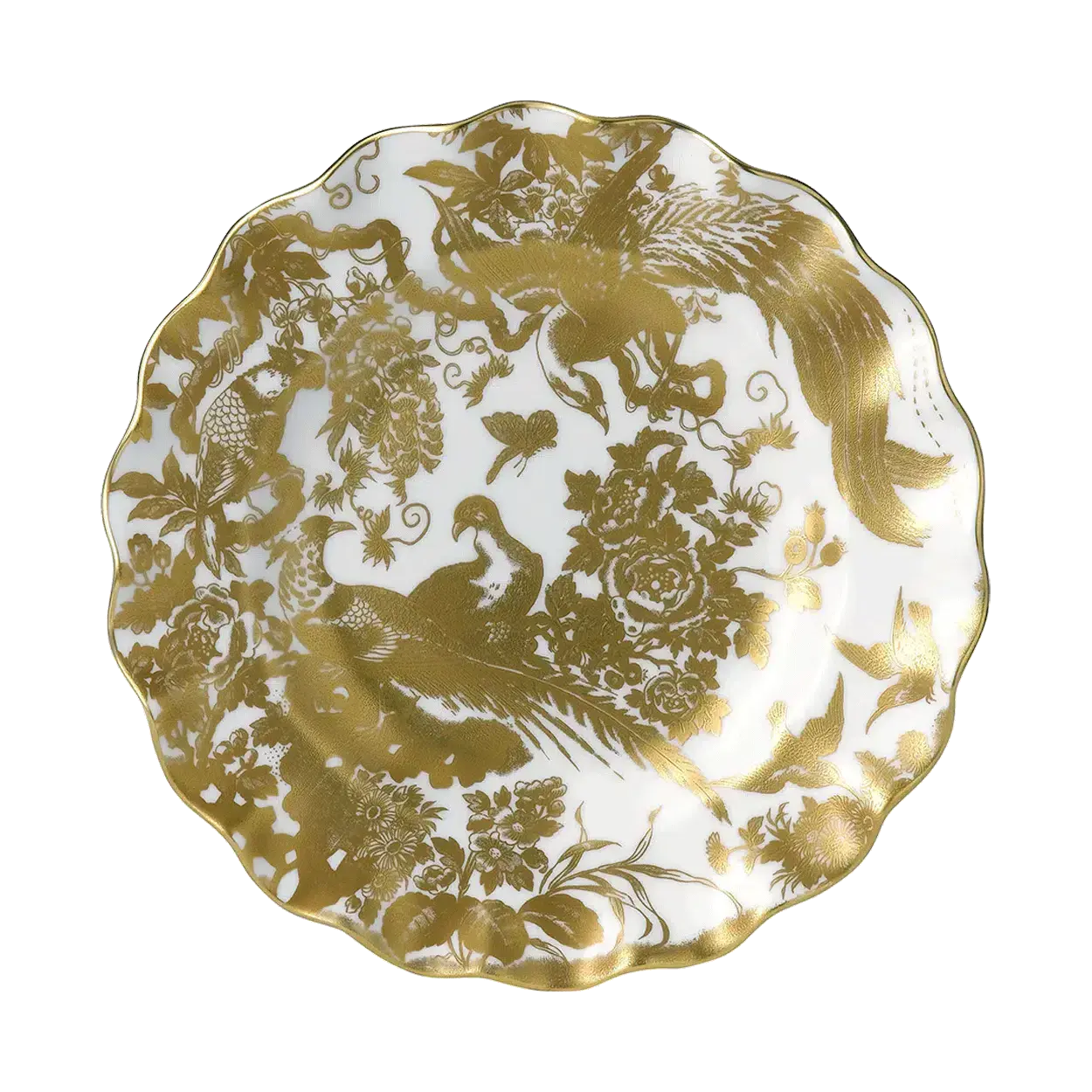 Royal Crown Derby Gold Aves 8" Fluted Plate