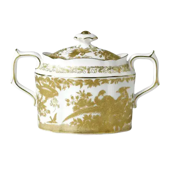 Royal Crown Derby Gold Aves Covered Sugar Bowl