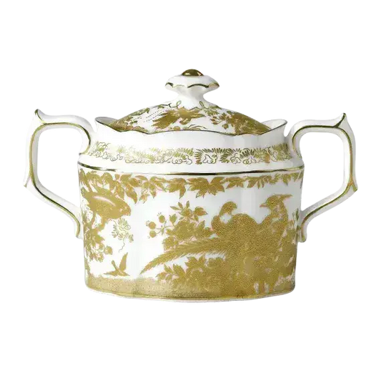 Royal Crown Derby Gold Aves Covered Sugar Bowl