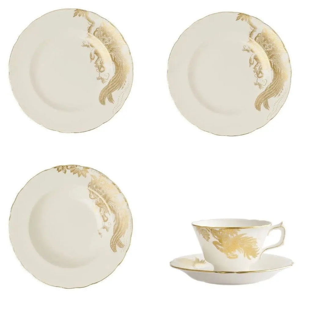 Royal Crown Derby Gold Aves Motif 30pc Dinner Set (2) Charterwells