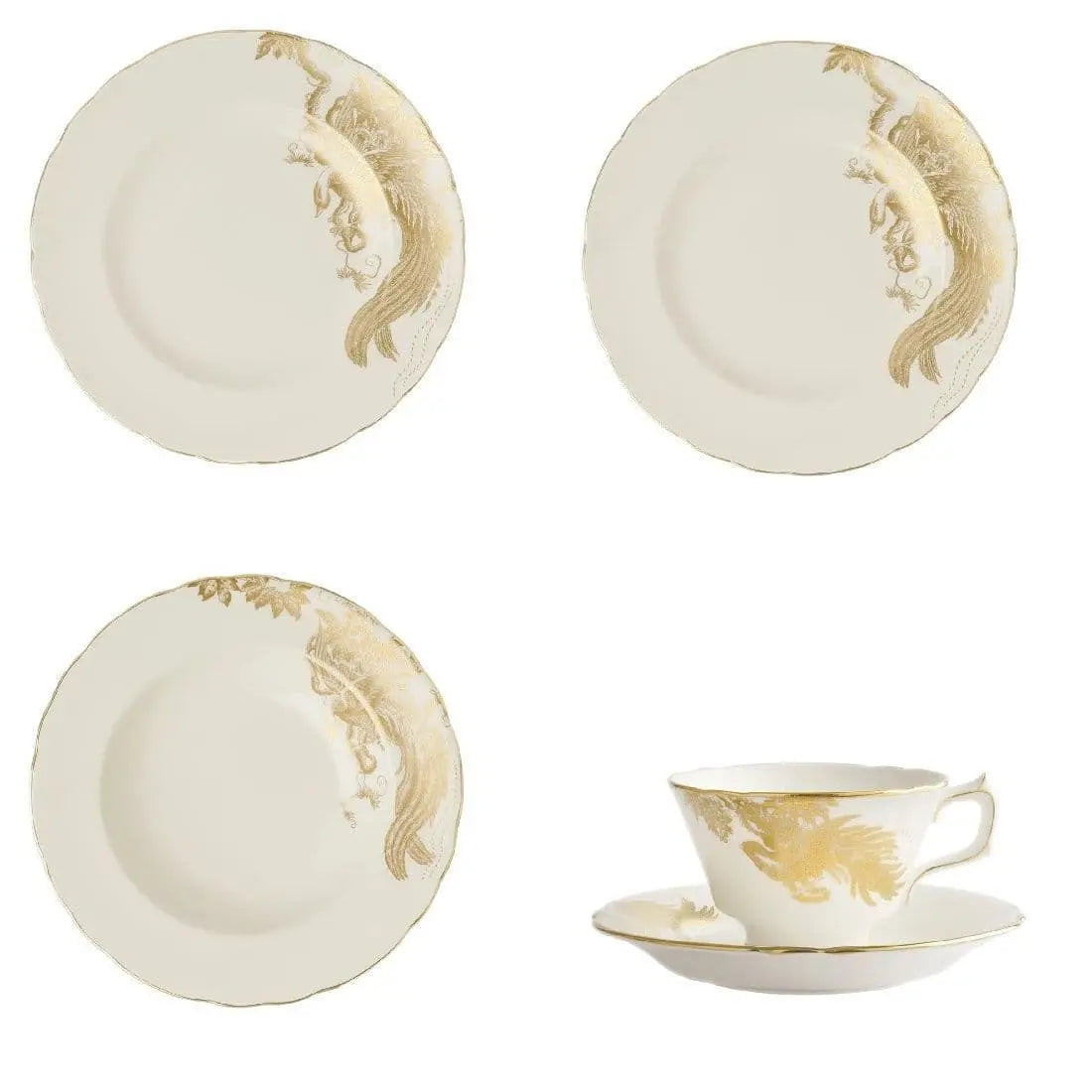 Royal Crown Derby Gold Aves Motif 30pc Dinner Set (2) Charterwells