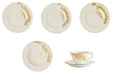 Royal Crown Derby Gold Aves Motif 36pc Dinner Set Charterwells