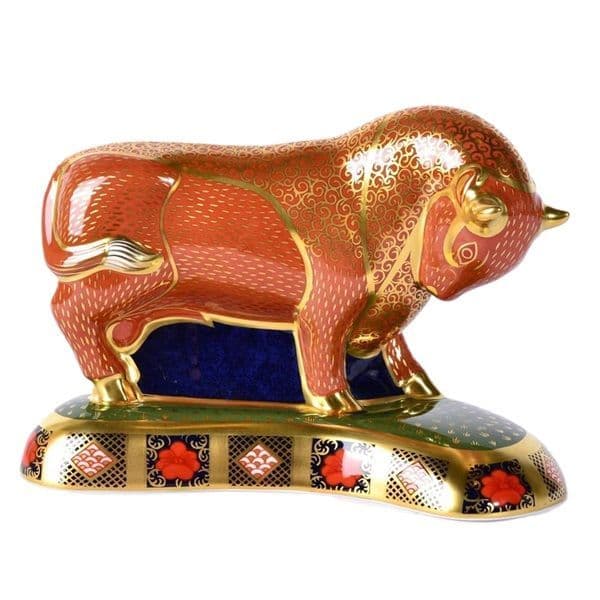 royal crown derby harrods bull paperweight - Charterwells