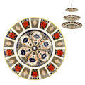 Royal Crown Derby Imari 1128 3 Tier Cake Stand Bottom Plate - 10" Dinner Plate 1128 Imari with a hole Drilled in the middle to fit the Cake Stand