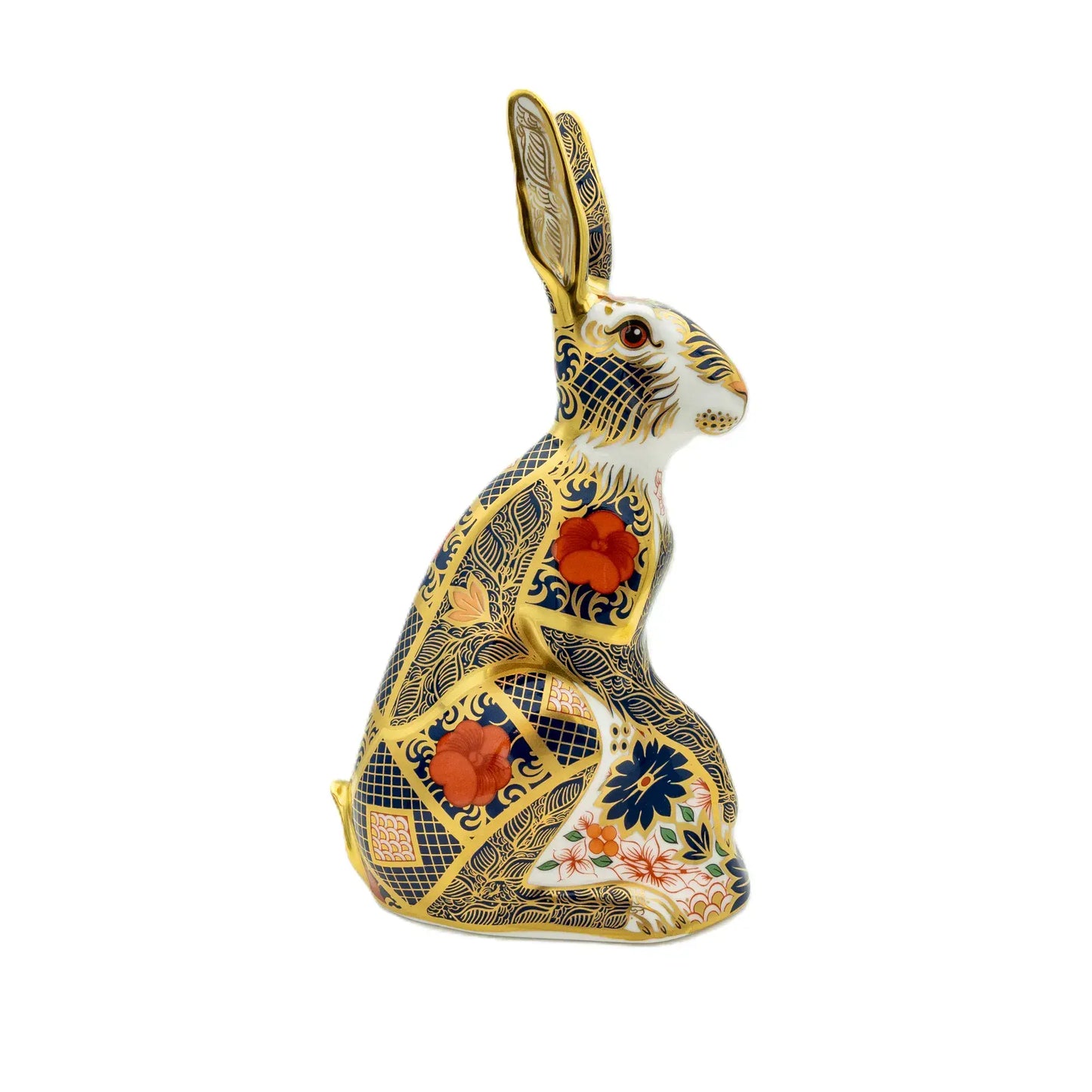 royal crown derby imari solid gold band hare paperweight - Charterwells