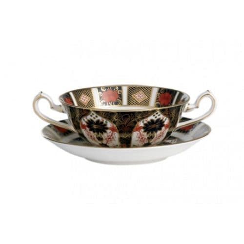 Royal Crown Derby Old Imari 1128 Cream Soup Cup & Saucer Charterwells