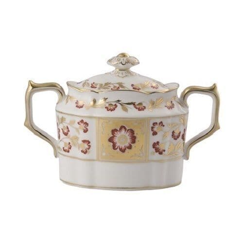 Royal Crown Derby Red Panel Covered Sugar Bowl Charterwells