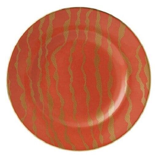 Royal Crown Derby Ruche Ebb Coral Red 8" Salad Plate : Set of 6