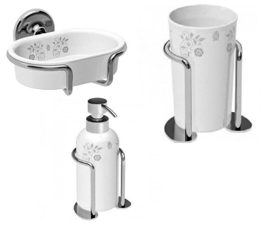 Royal Crown Derby Samuel Heath Platinum 3pc Bathroom Set