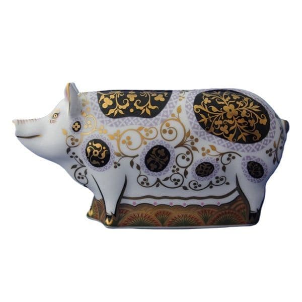 Royal Crown Derby Spotty Pig Paperweight Charterwells-Ex-Display