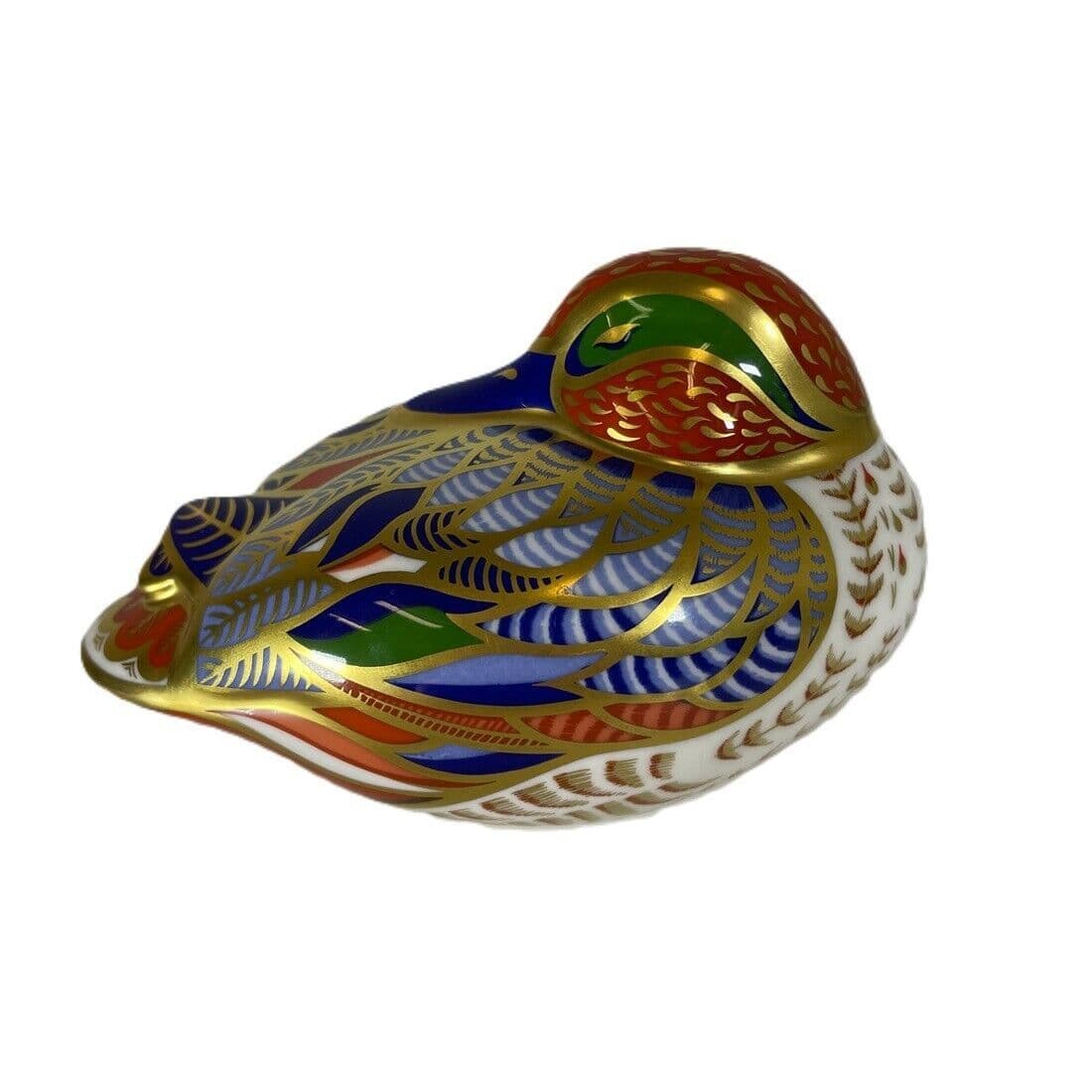 Royal Crown Derby Teal Duck Paperweight