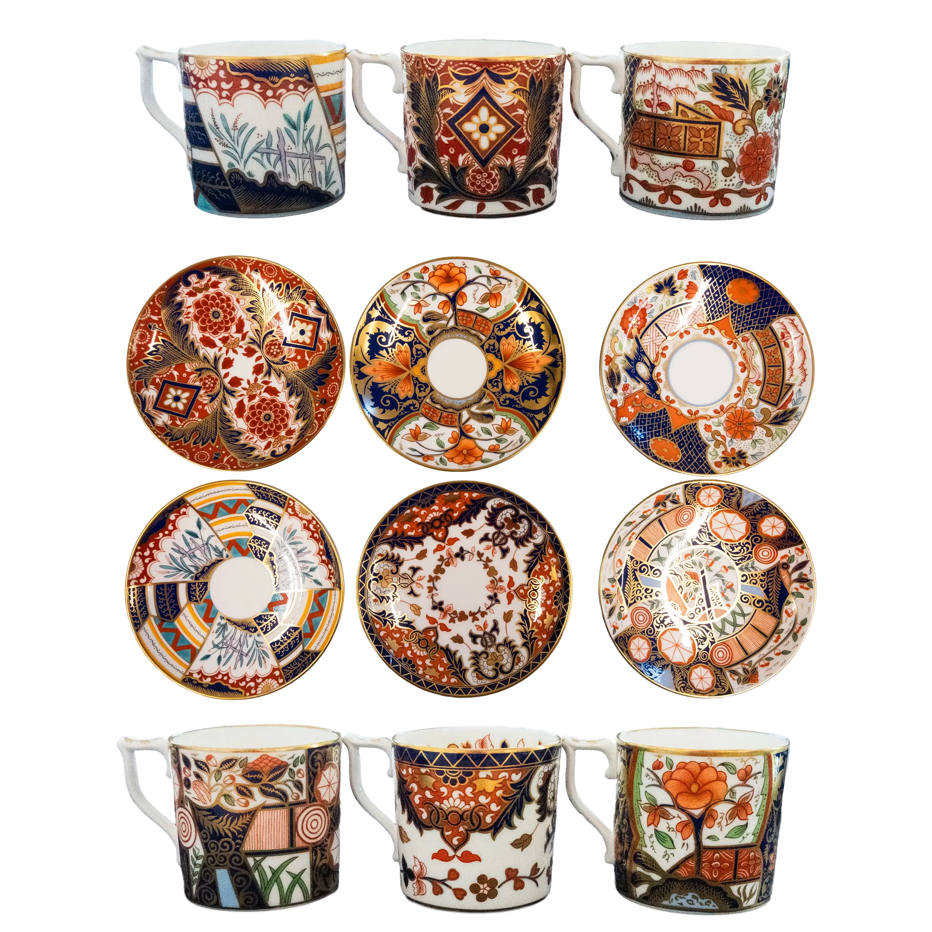 Royal Crown Derby The Curators Collection Cups & Saucers : Set of 6 Charterwells