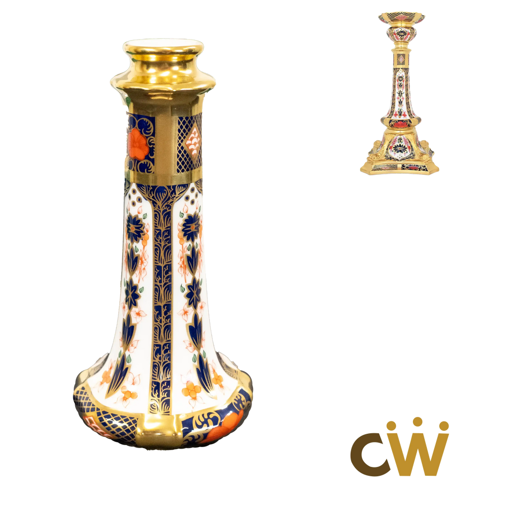 Replacement Middle Part of a royal crown derby solid gold band Candlestick - Charterwells