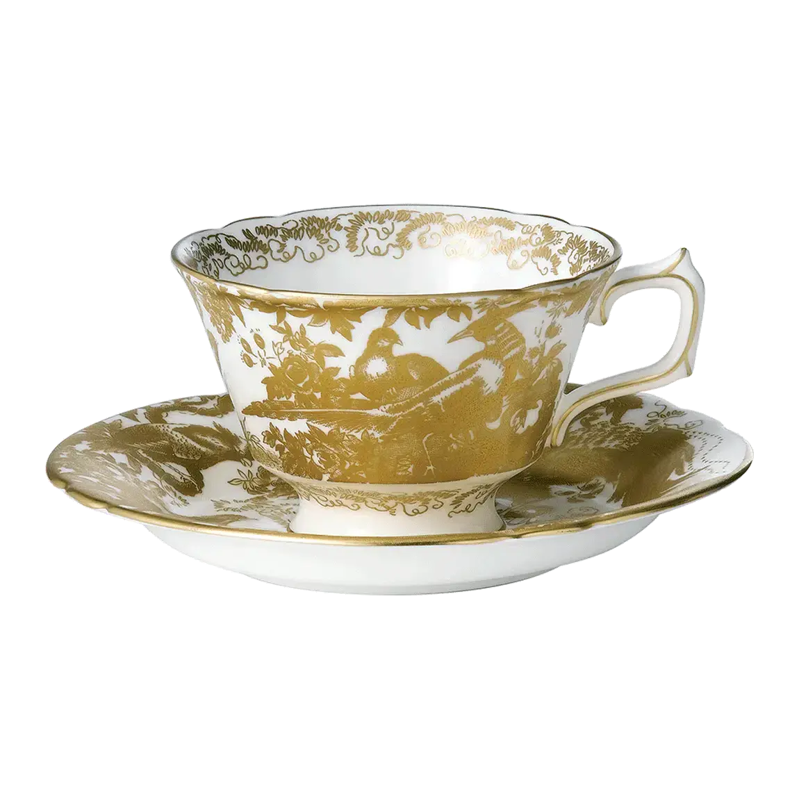 Royal Crown Derby Gold Aves Tea Cup & Saucer