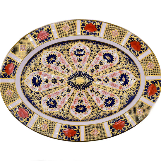 royal crown derby imari 1128 16 serving platter - Charterwells