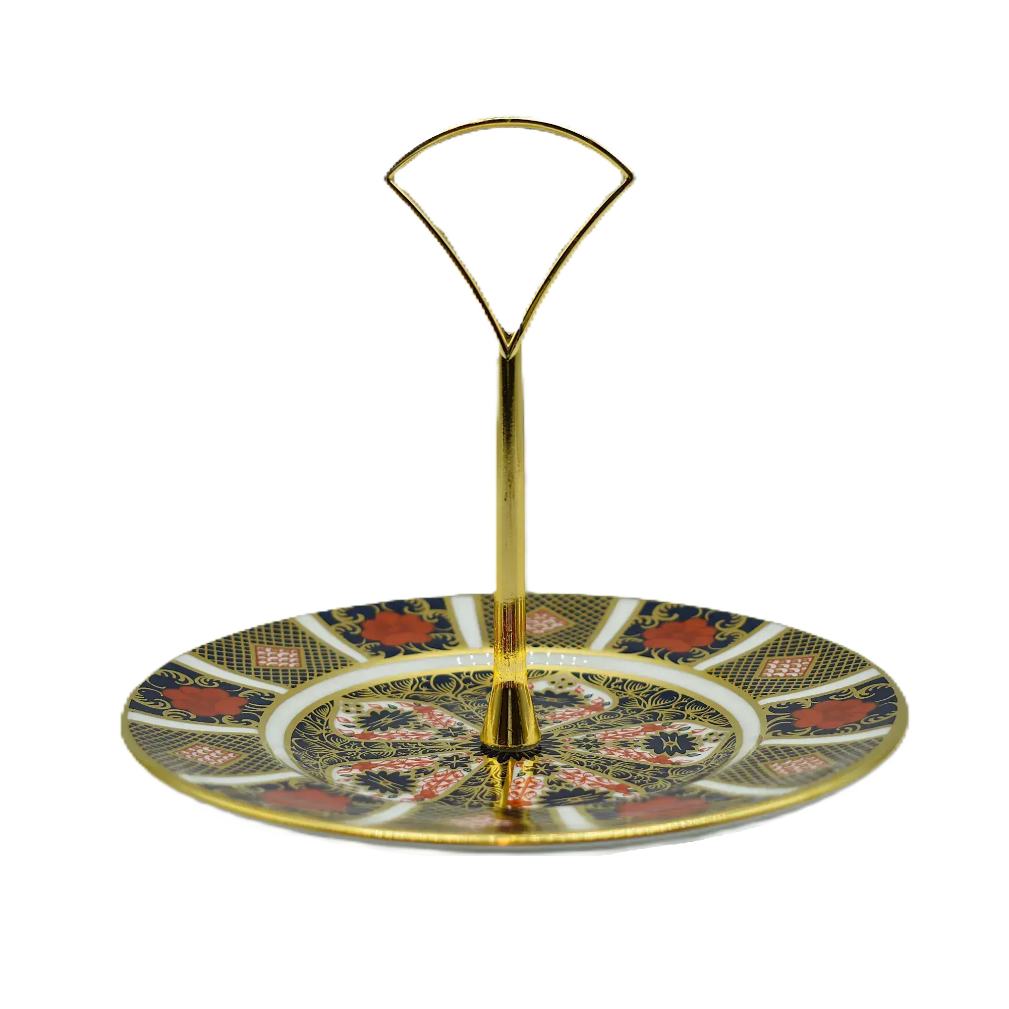 royal crown derby imari 1128 1 tier cake stand - Charterwells