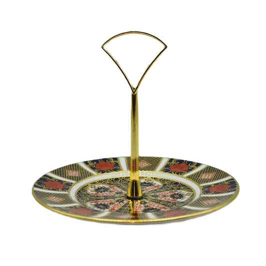 Royal Crown Derby Imari 1128 1 Tier Cake Stand