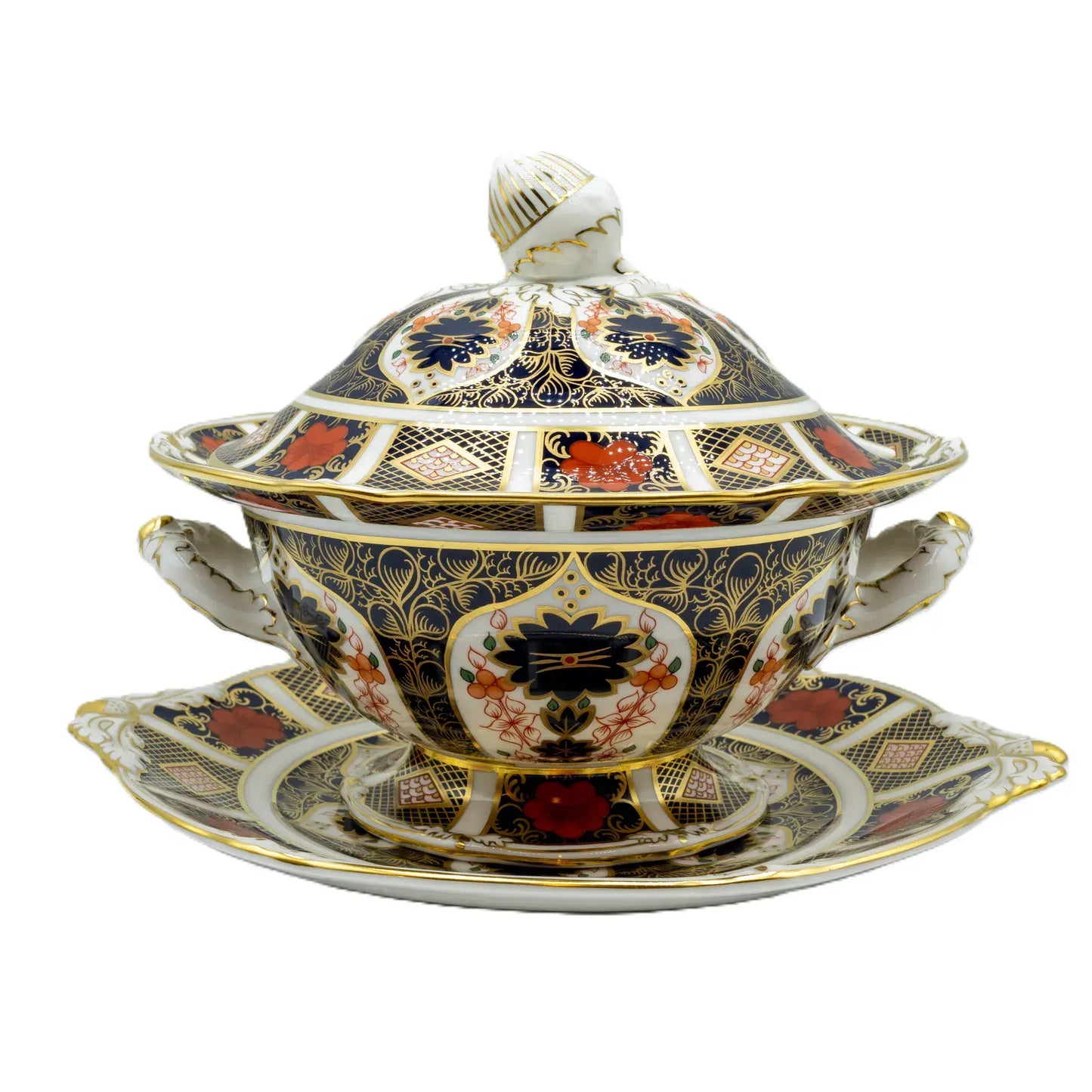 Royal Crown Derby Imari 1128 Sauce Tureen & Stand