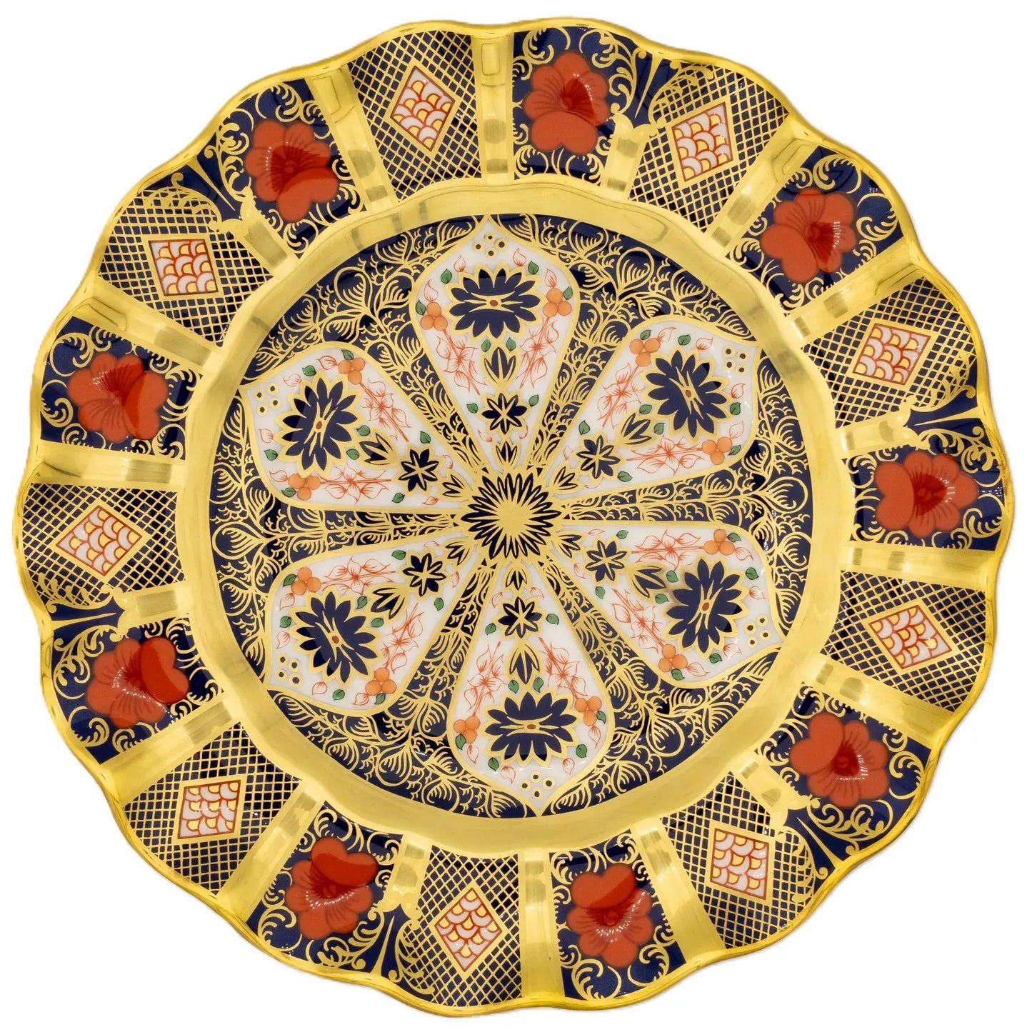 royal crown derby imari sgb 8 fluted plate - Charterwells