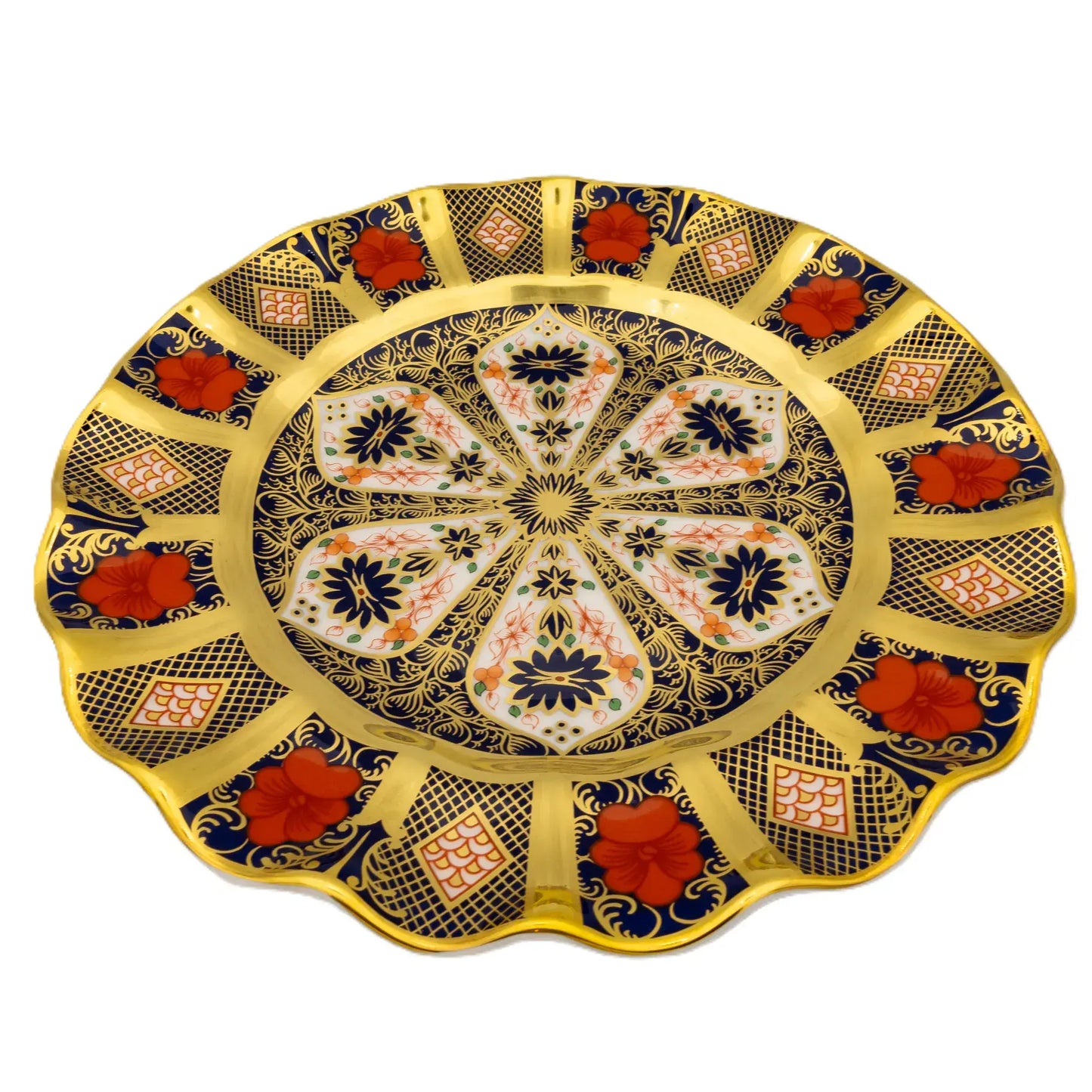 royal crown derby imari sgb 8 fluted plate - Charterwells