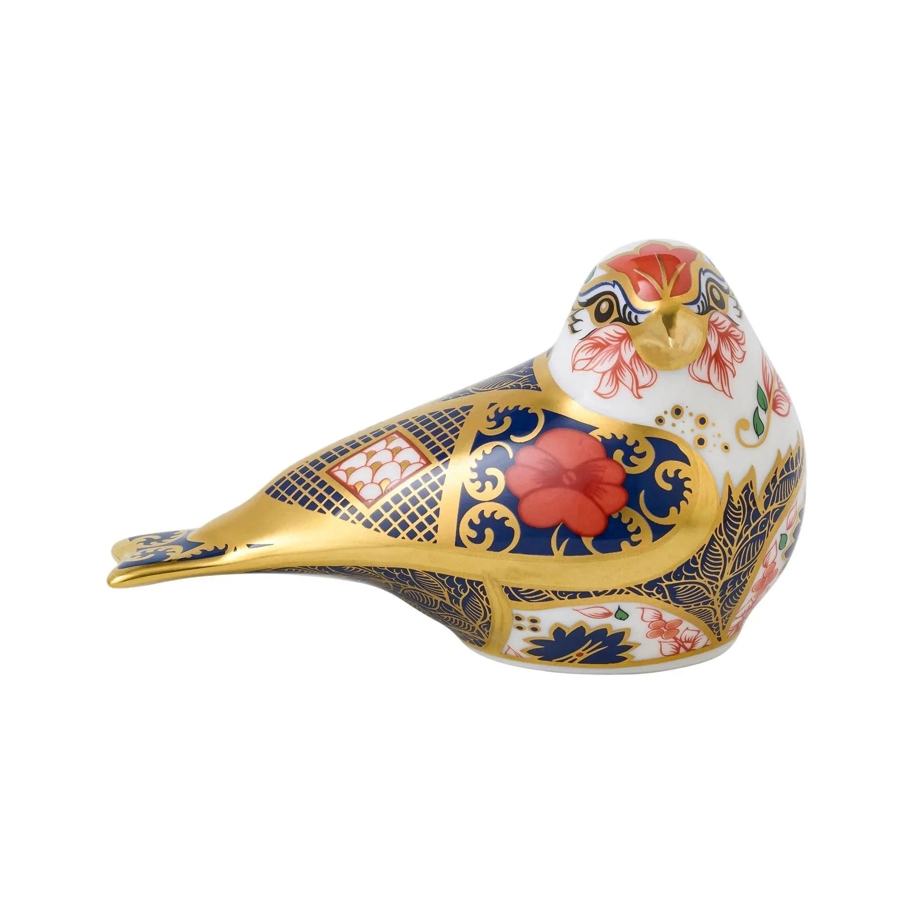royal crown derby imari solid gold band goldfinch paperweight - Charterwells