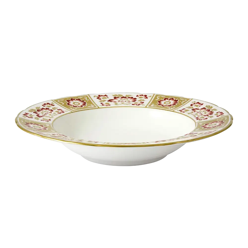 Royal Crown Derby Red Panel 8" Soup Bowl Porcelain Charterwells