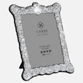 traditional 8 x 6 sterling silver photo frame with grey velvet back - Charterwells