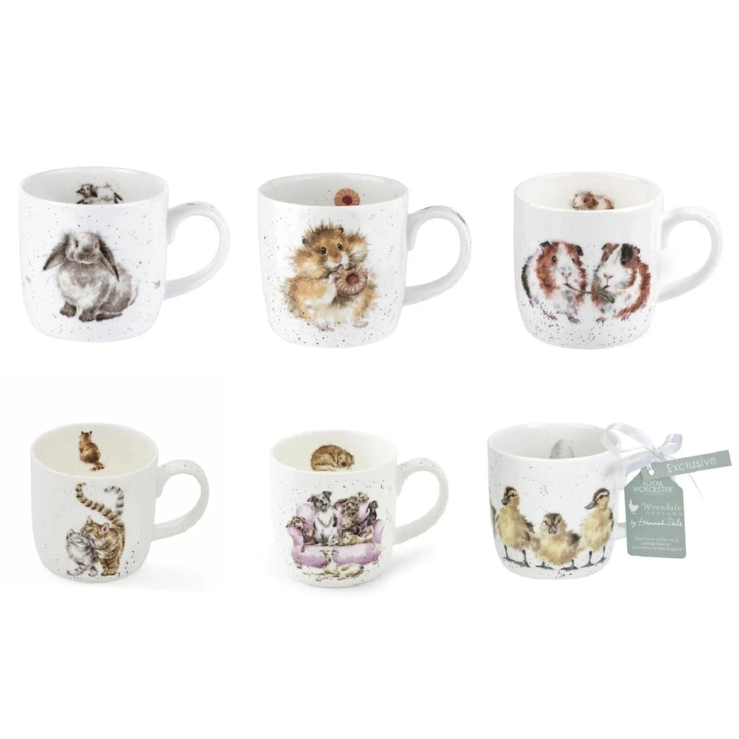 wrendale set of 6 mugs mixed set 3 - Charterwells